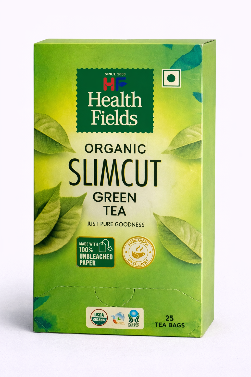 Health Fields Organic Slimcut Green Tea 25 Tea Bags