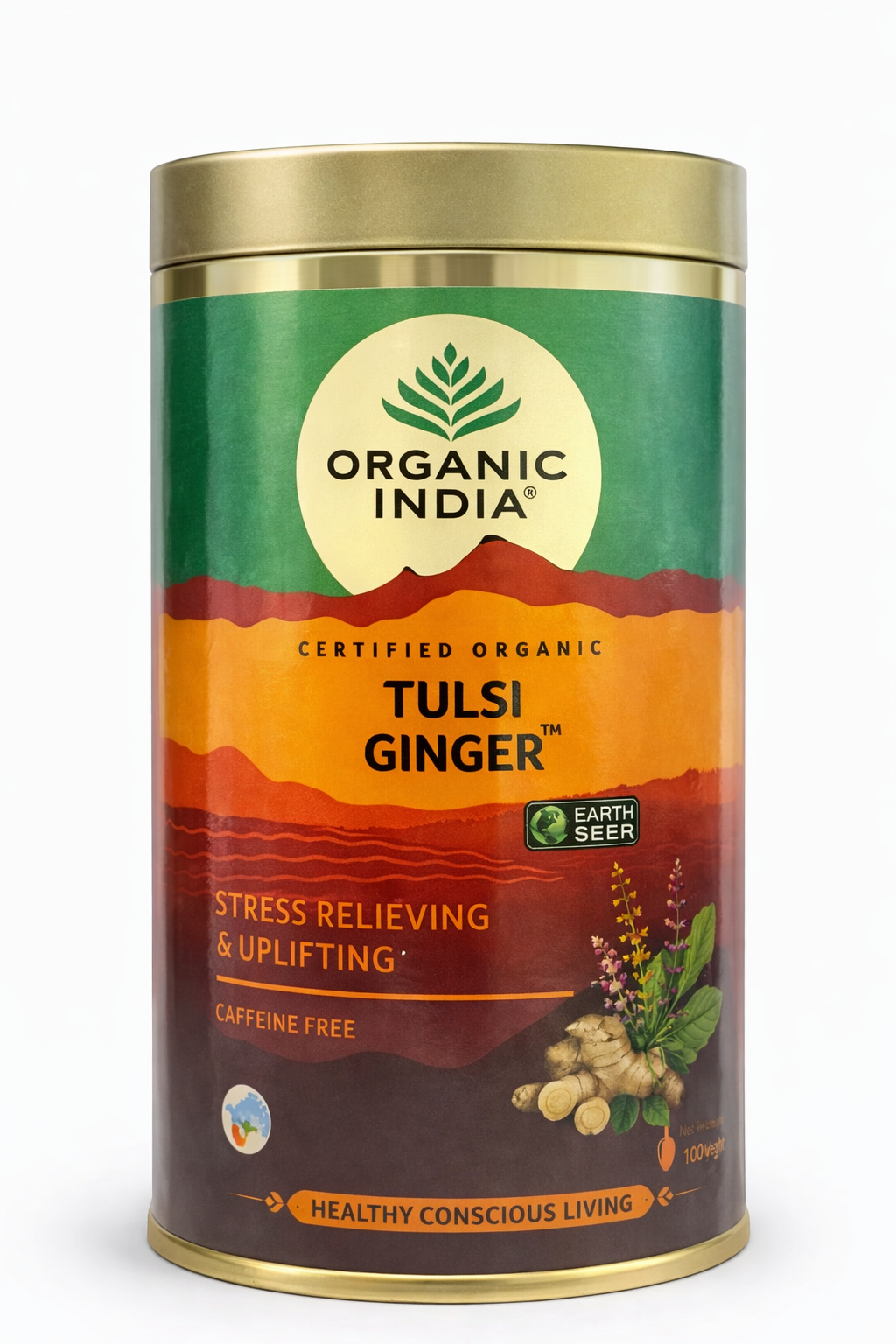 Organic India Tulsi Ginger Herbal Tea 100 gm