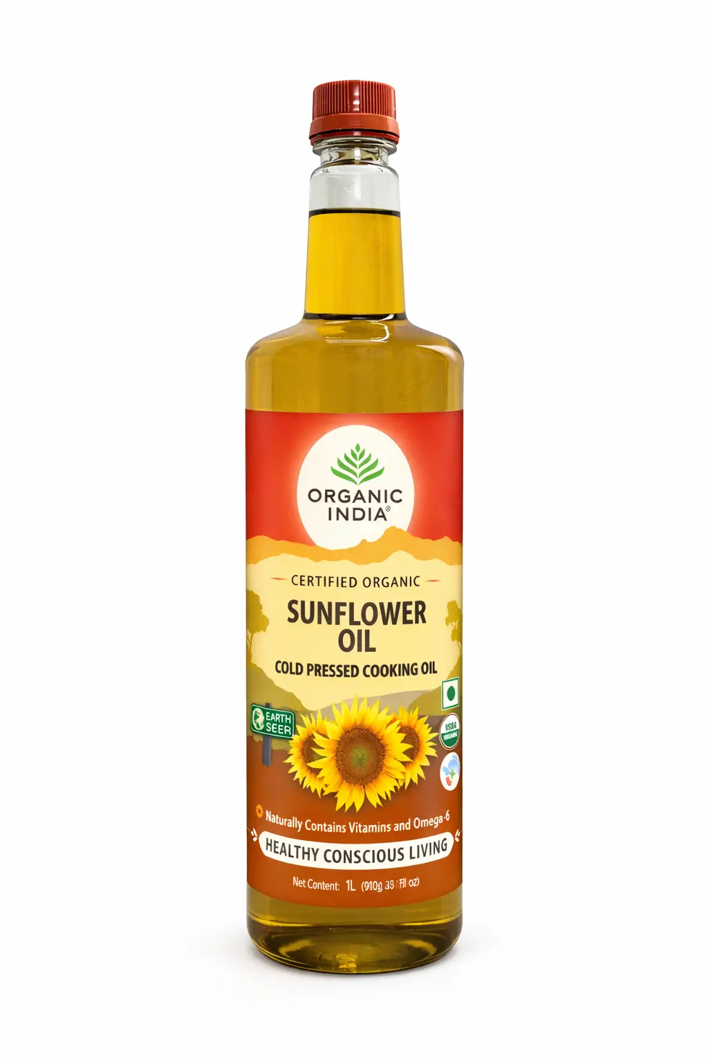 Organic India Cold Pressed Sunflower Oil 1 L