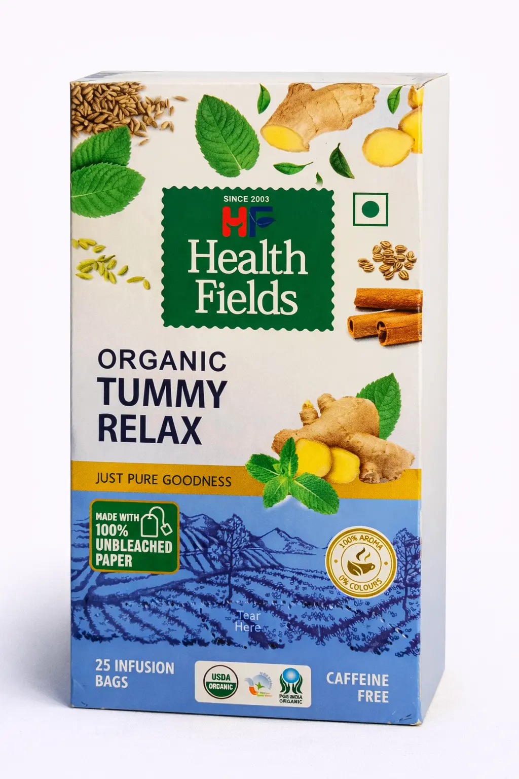 Health Fields Organic Herbal Tea Tummy Relax (25 Tea Bags)