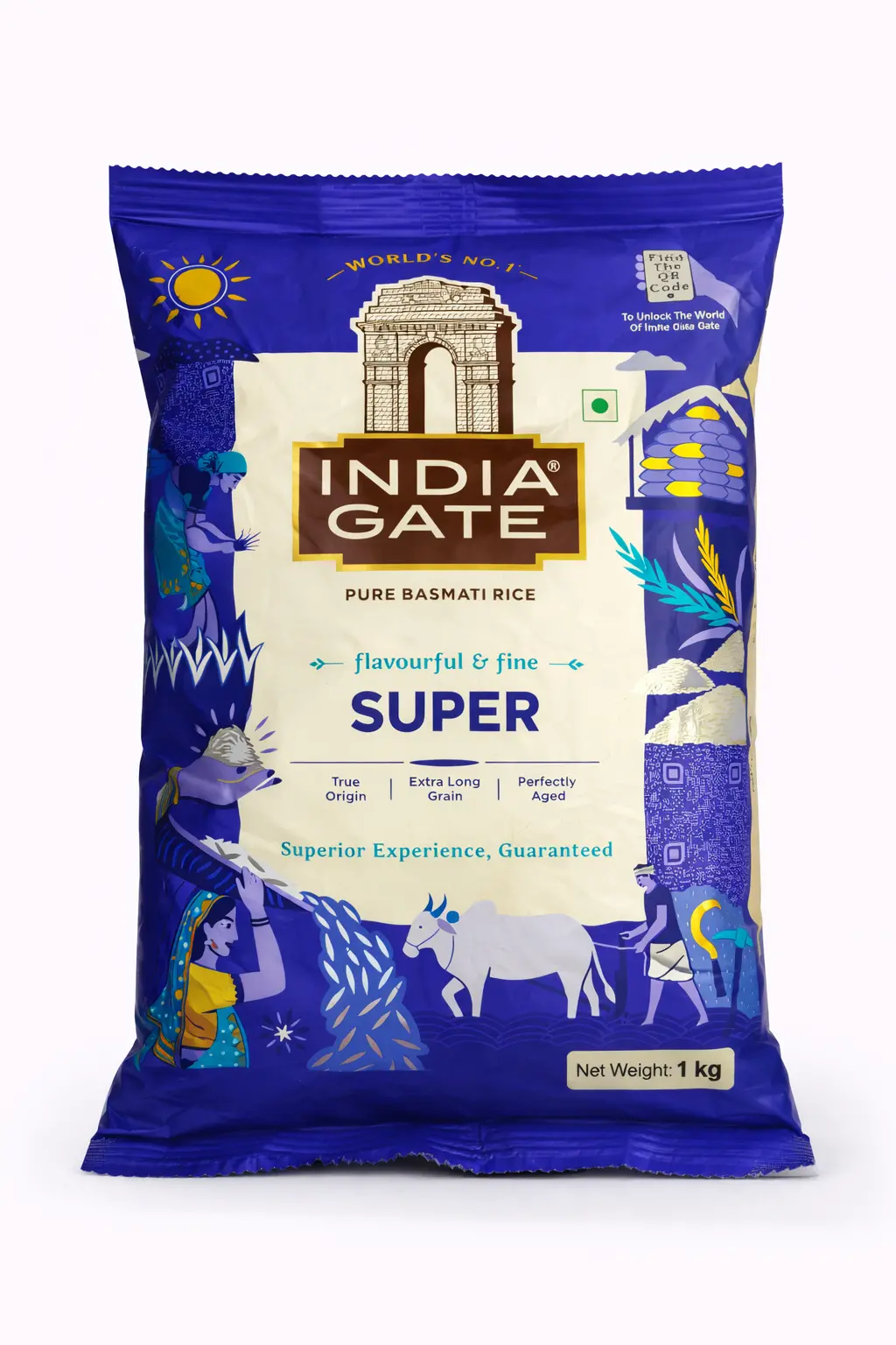 India Gate Super Pure Basmati Rice - 1 kg