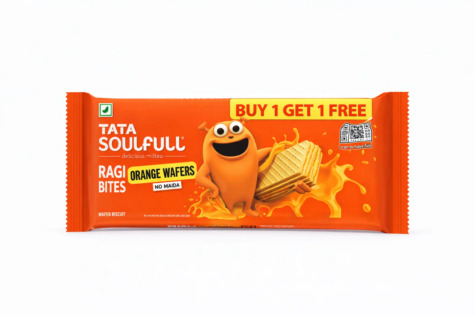 Tata Soulfull Ragi Bites Orange Wafers (Buy 1 Get 1 Free)
