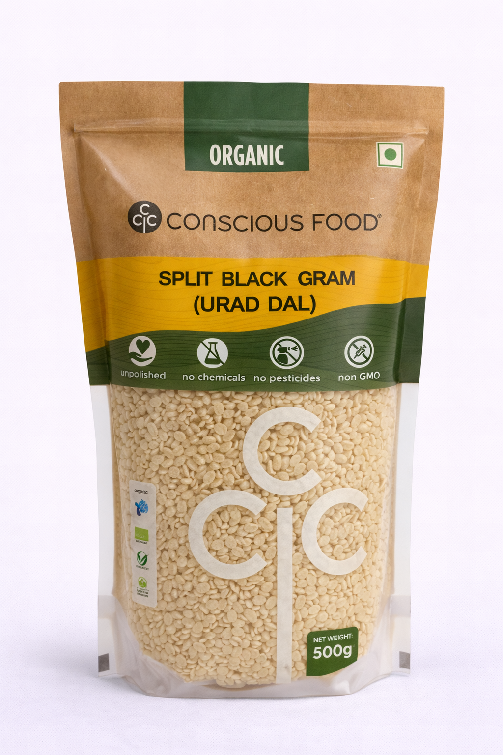 Conscious Food Split Black Gram (Urad Dal) 500 gm
