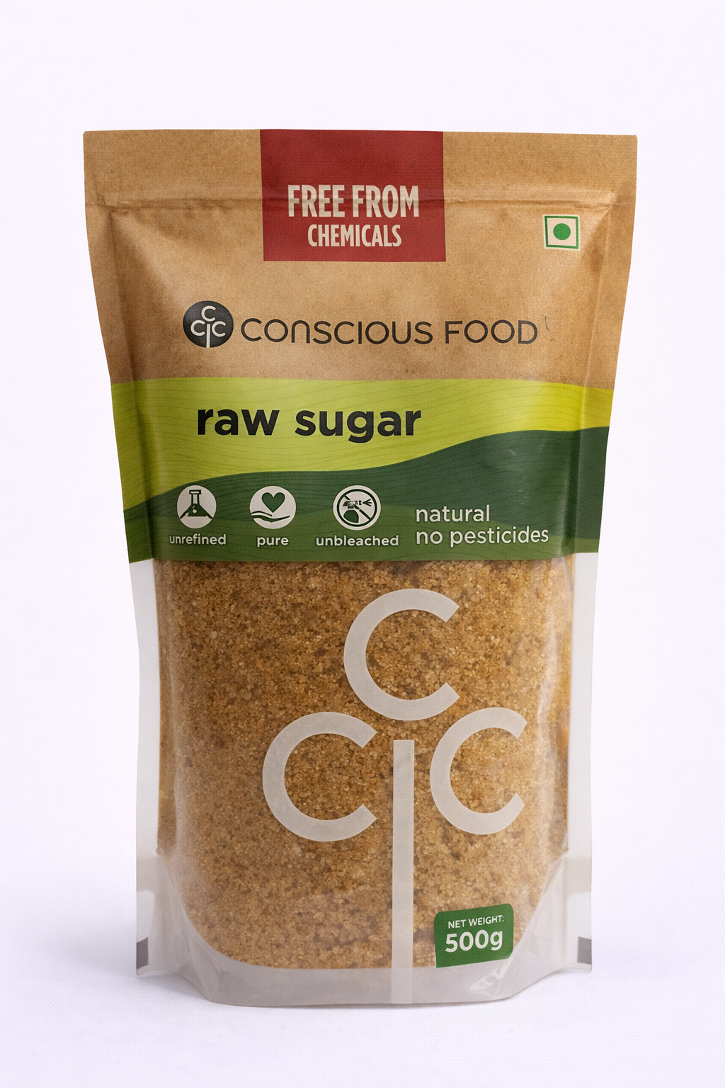 Conscious Food Organic Raw Sugar - 500 gm