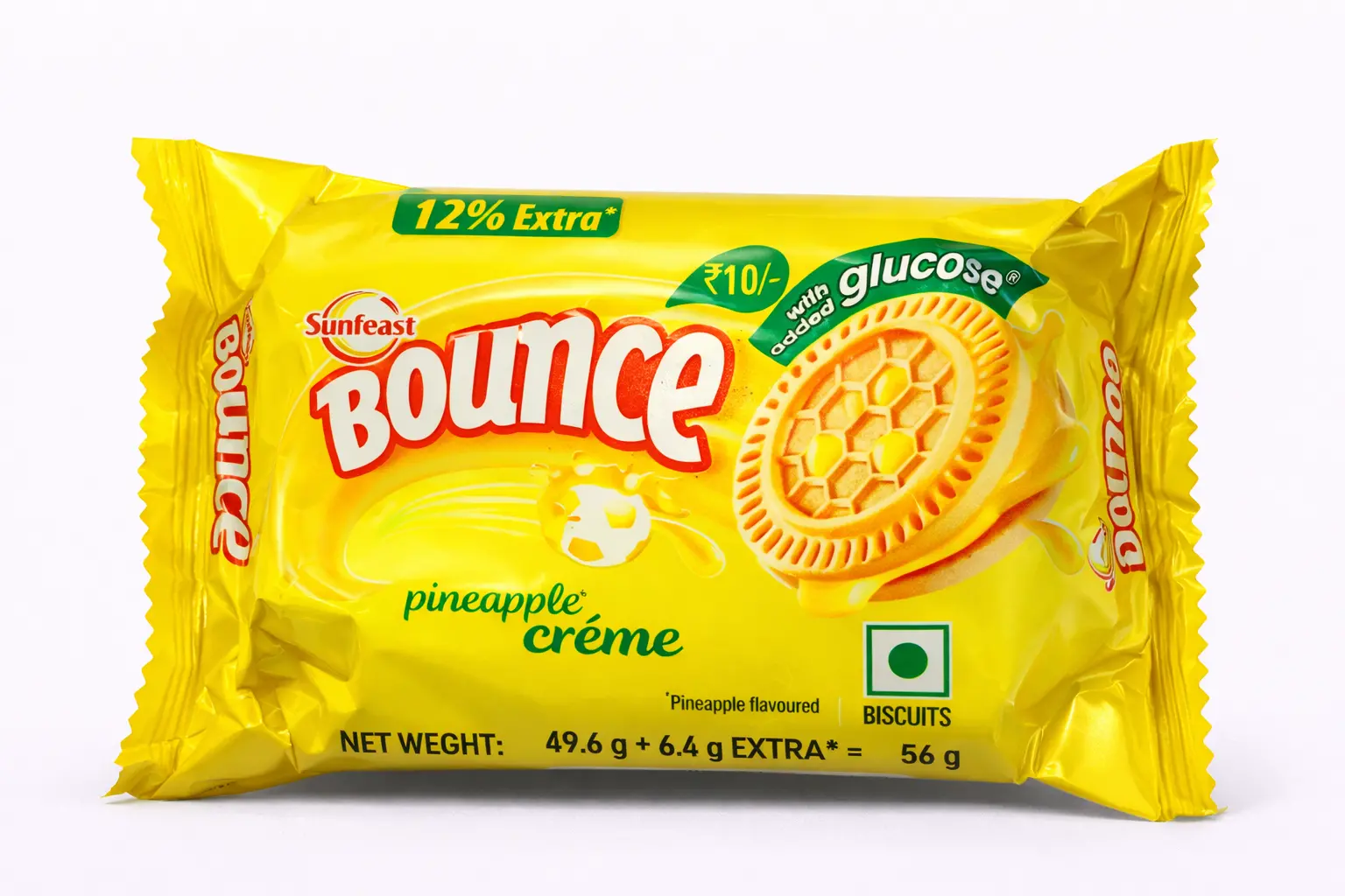 Sunfeast Bounce Pineapple Crème Biscuit (Rs. 9)
