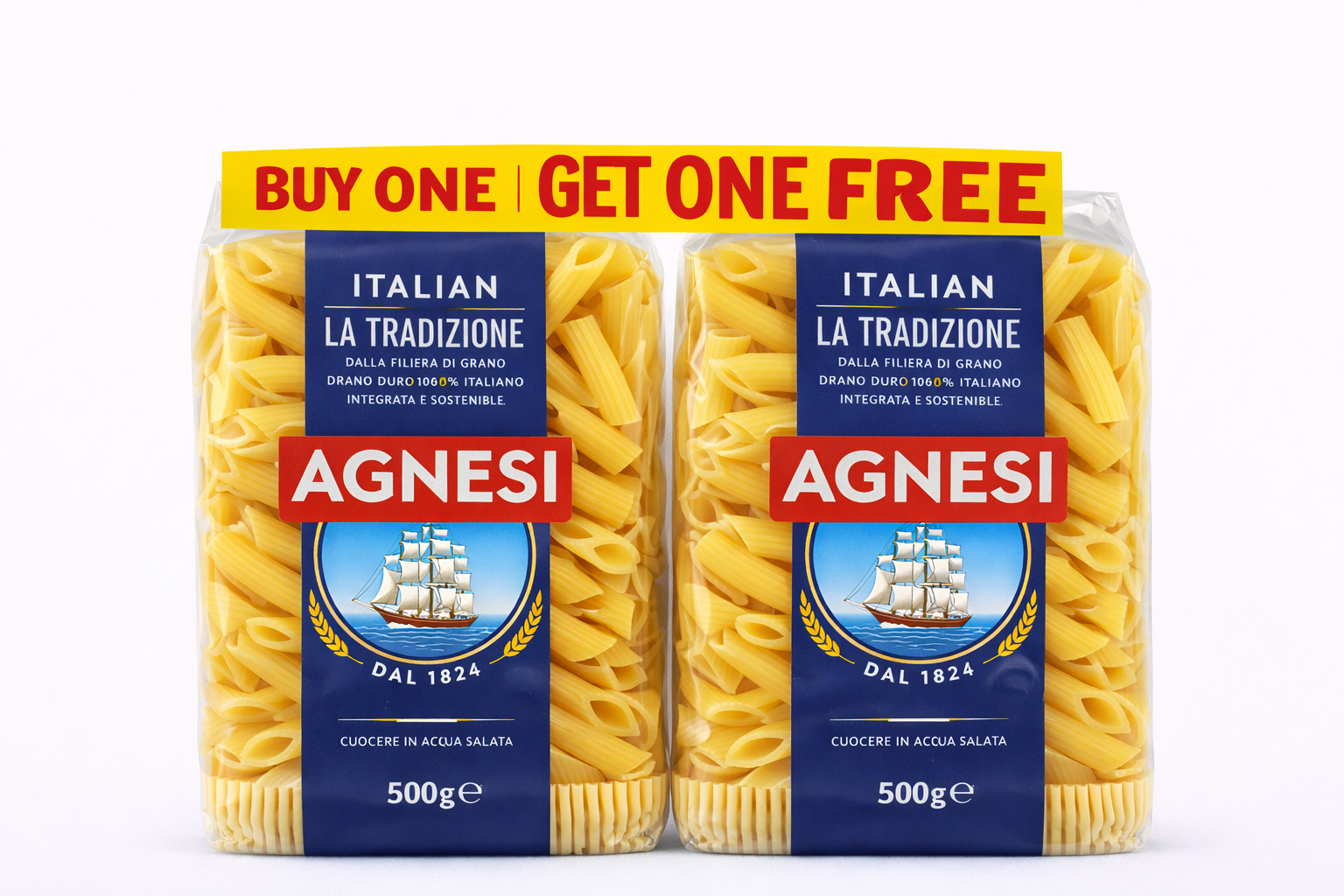 AGNESI SEMOLINA PASTA FUSILLI 500 GM