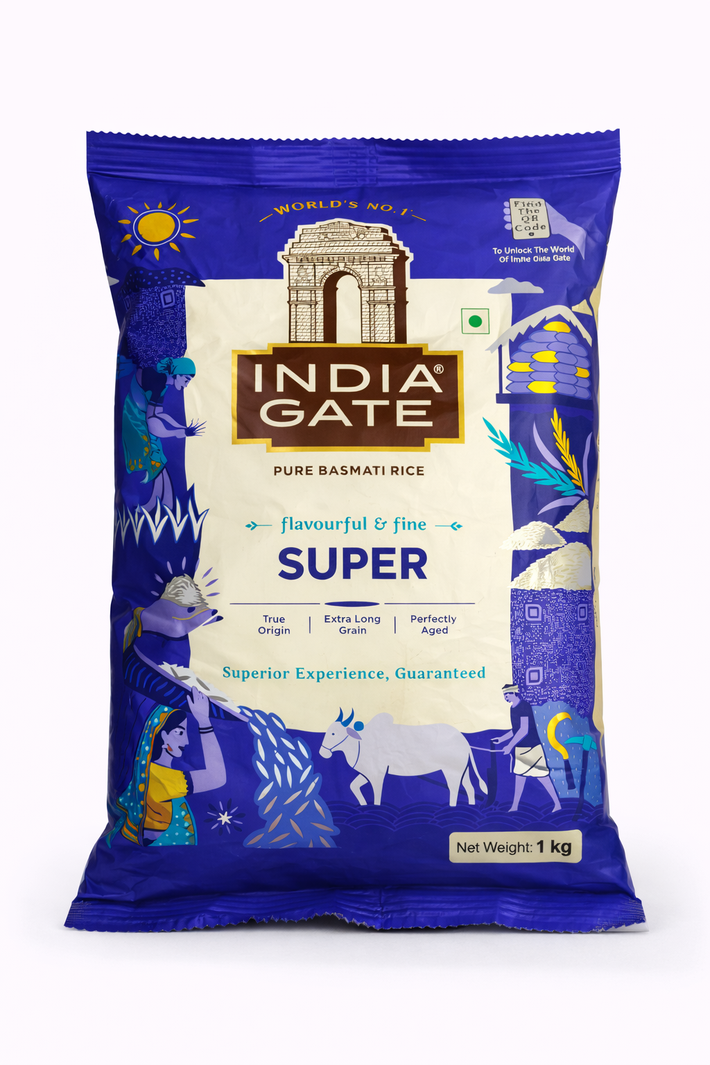 India Gate Super Pure Basmati Rice - 1 kg