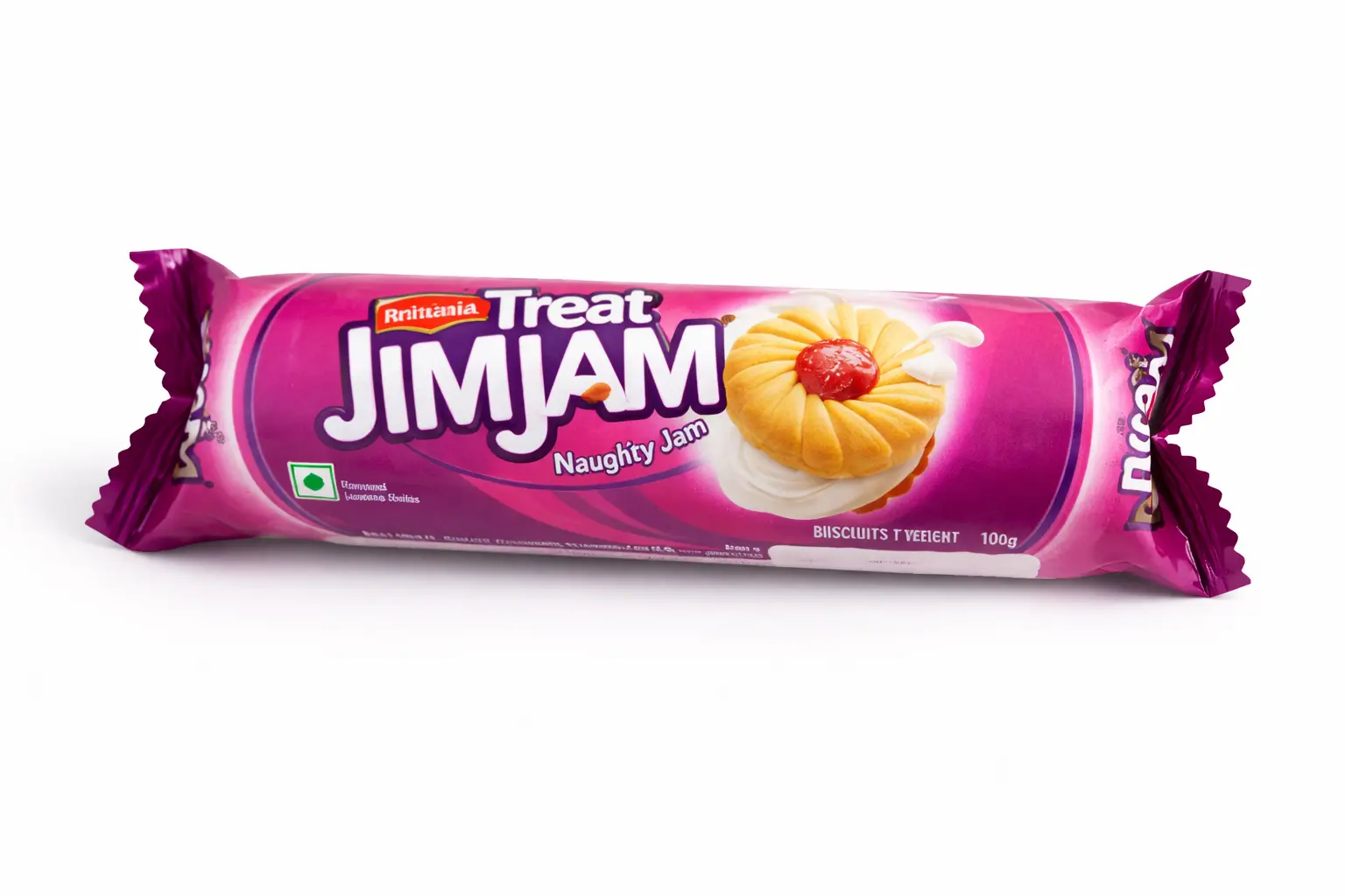 Britannia Jim Jam Naughty Jam Biscuits 100 gm (Rs. 25)