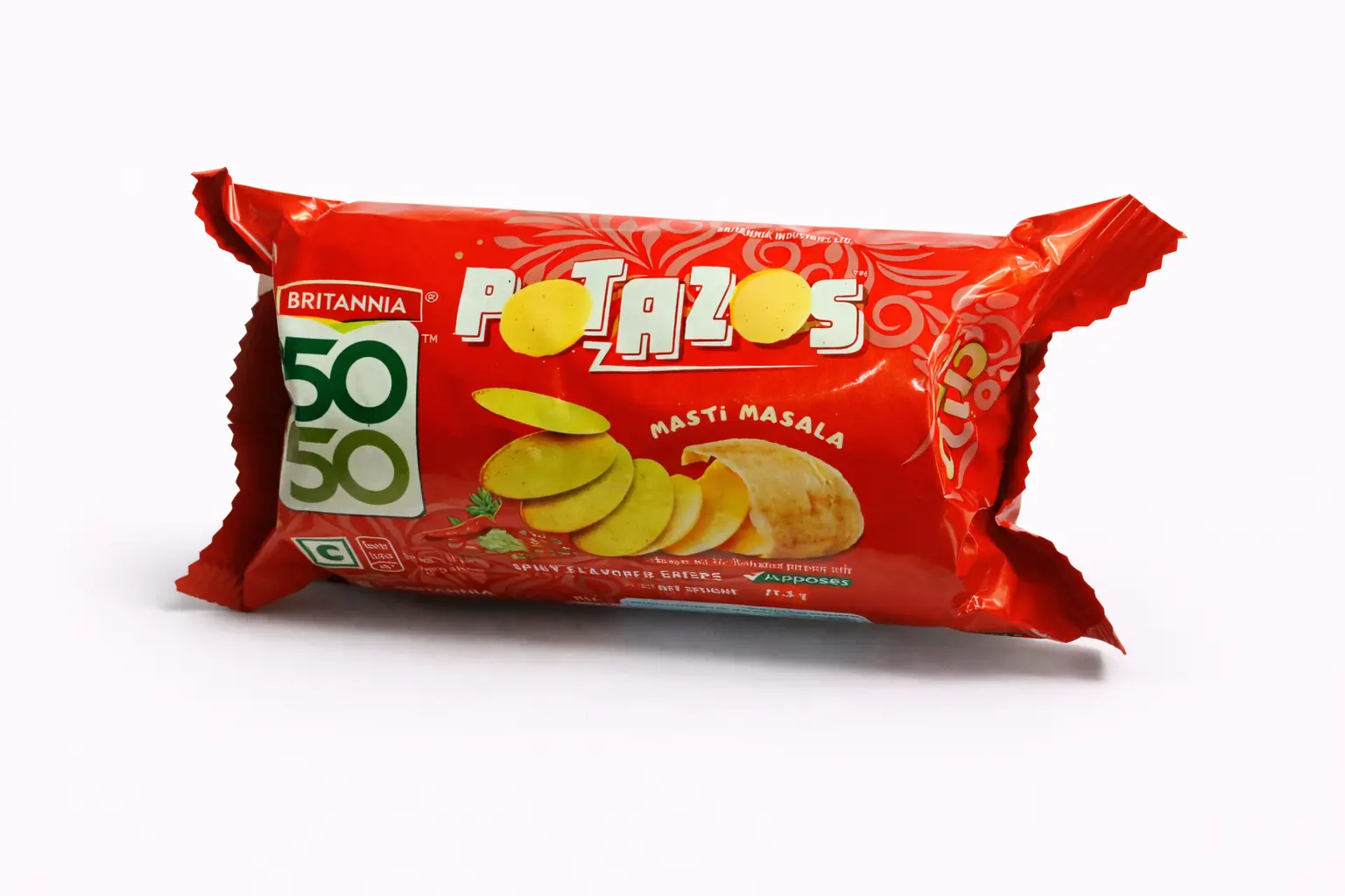 Britannia 50 50 Potazos Masti Masala Spicy Flavored (Rs. 25)